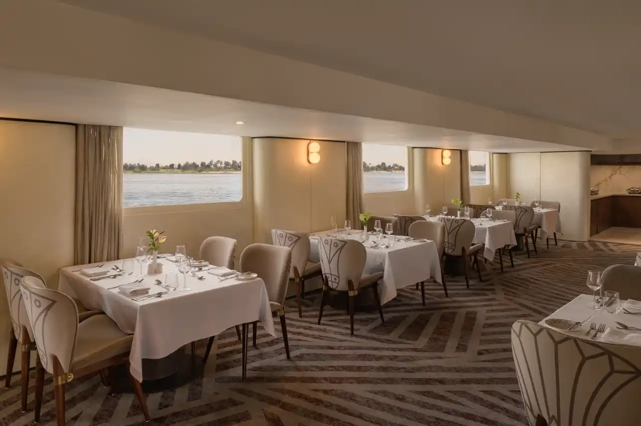 Restaurant aboard the MS Tamr Henna Nile Cruise Nile cruise
